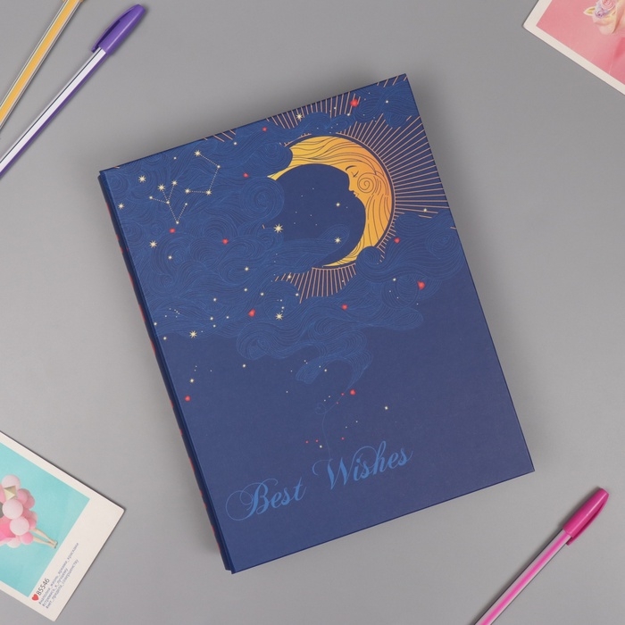 Фотоальбом на 200 фото 10х15 см Фотоальбом на 200 фото 10х15 см "Звёздная ночь" в коробке, синий 5,5х20,5х26,5 см