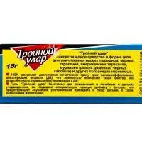 Средство от тараканов &laquo;Домовой Прошка&raquo;, ТРОЙНОЙ УДАР, гель, шприц, 15 г