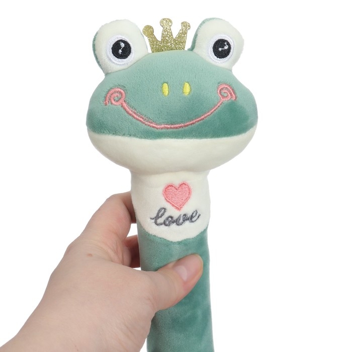 Пищалка - погремушка «Лягушастик», с прорезывателем, Крошка Я Пищалка - погремушка «Лягушастик», с прорезывателем, Крошка Я