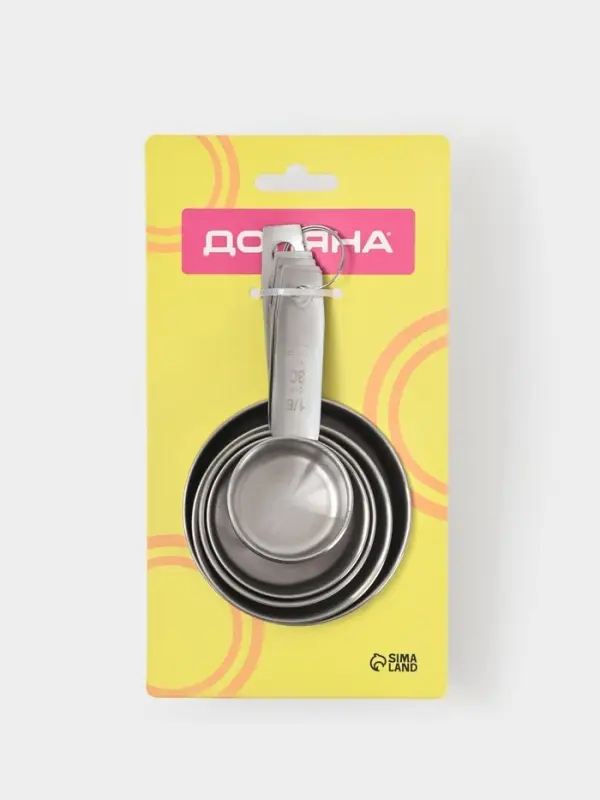 Набор мерных ложек Доляна &laquo;Кристалл&raquo;, 5 шт.: 30/60/80/125/250 мл, нержавеющая сталь, серебристый