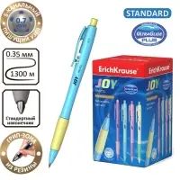 Ручка шариковая автоматическая ErichKrause JOY Pastel, узел 0.7 мм, чернила синие, супермягкое письмо, длина линии письма 1300 метров, МИКС Ручка шариковая автоматическая ErichKrause JOY Pastel, узел 0.7 мм, чернила синие, супермягкое письмо, длина линии письма 1300 метров, МИКС