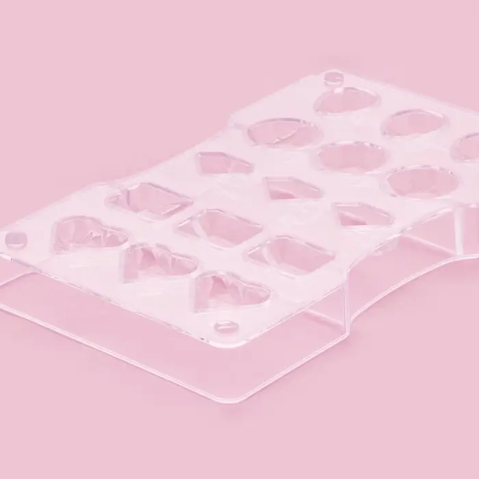 Форма для конфет и шоколада &laquo;Самоцветы&raquo;, 15 ячеек, 20&times;12&times;2.5 см, пластик, прозрачная