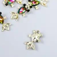 Декор для творчества металл, стразы "Рыбка голография" золото 2,1х1,2х0,2 см Декор для творчества металл, стразы "Рыбка голография" золото 2,1х1,2х0,2 см