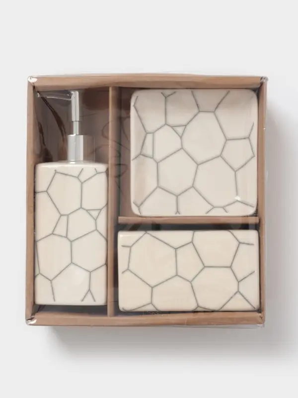 Аксессуары для ванной &laquo;Жираф&raquo;, 3 предмета: мыльница, дозатор для мыла 360 мл, стакан 360 мл