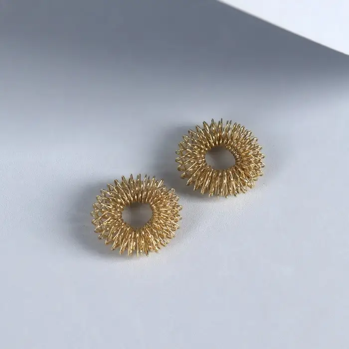 Массажёры для пальцев рук, d=3×0.8 см, 2 шт., цвет золотистый