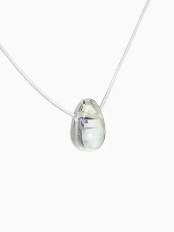 Кулон на леске &laquo;Счастье ждёт тебя&raquo;, капля, радужный, 35 см