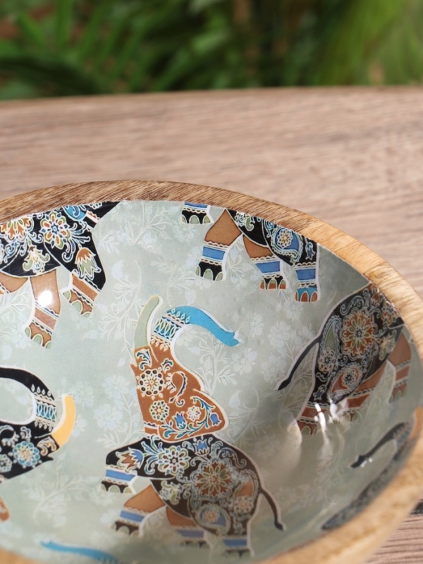 Миска Миска "Мудрый слон" дерево манго 17,5х17,5х6,5 см