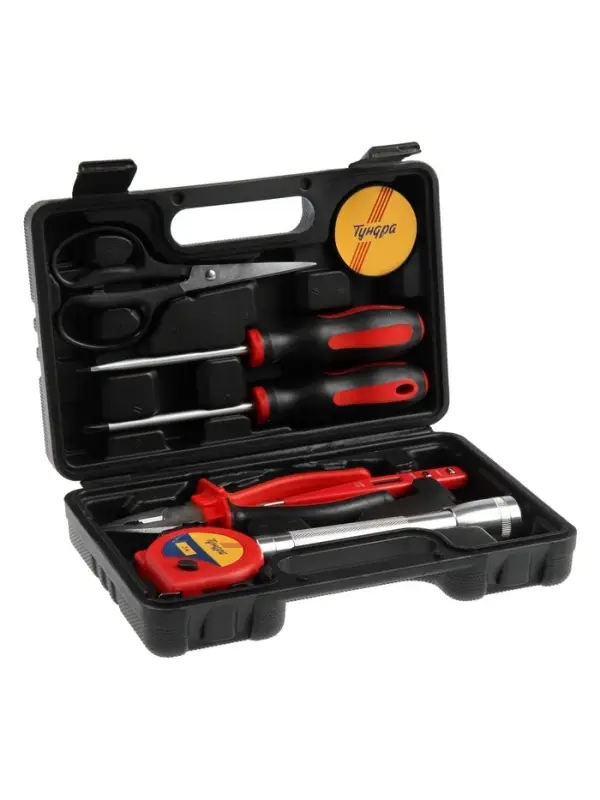 Набор инструментов в кейсе ТУНДРА &laquo;23 ФЕВРАЛЯ&raquo;, в подарочной упаковке, 8 предметов