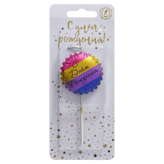 Свеча в торт  Свеча в торт "Воздушный шарик",  цветной