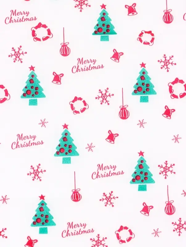 Бумага упаковочная тишью "С рождеством!", белая, 50 х 66 см