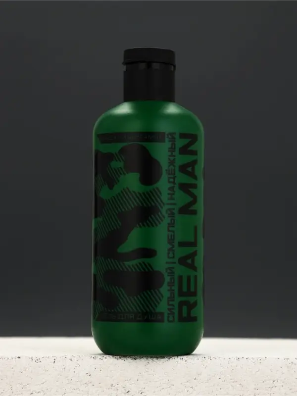 Гель для душа REAL MAN, 300 мл, аромат сандала и бергамота, HARD LINE