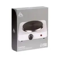 Плитка электрическая Luazon LHP-001, 1 конфорка, 1000 Вт, нагреватель спираль, белая