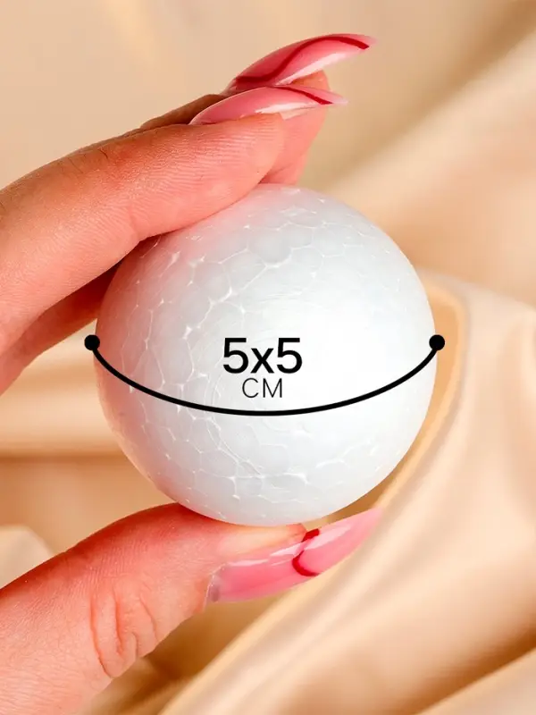 Шар из пенопласта (набор 8 шт.), d=5 см