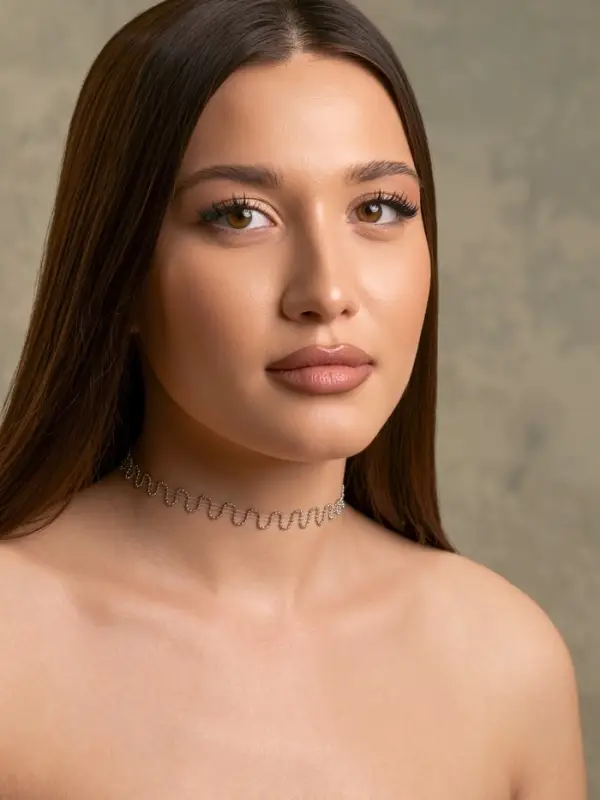 Чокер &laquo;Волна сияющая&raquo;, L=30 см + 7 см, цвет серебро