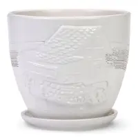 Горшок цветочный с поддоном 2,5 л, d18/h16 см белый керамика, "Голландия" (М) Горшок цветочный с поддоном 2,5 л, d18/h16 см белый керамика, "Голландия" (М)