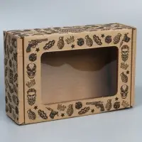 Коробка подарочная сборная с окном, упаковка, «Лучший из лучших», бурый, 24 х 8 х 16 см Коробка подарочная сборная с окном, упаковка, «Лучший из лучших», бурый, 24 х 8 х 16 см