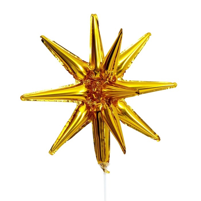 Шар фольгированный 21" &laquo;Объёмные звёзды&raquo;, золото