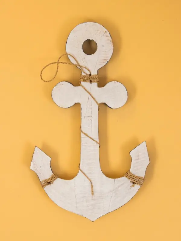 Декор интерьерный "Якорь" дерево 23х2х40 см, цв. бело-синий