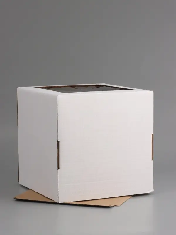 Коробка для торта, кондитерская, белая, с окном 30 х 30 х 30 см Набор 5 шт