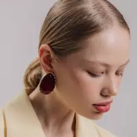 Серьги &laquo;Винтаж&raquo;, капля, бордовые в золоте