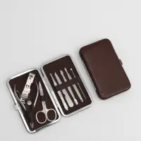 Набор маникюрный &laquo;Рептилия&raquo;, 8 предметов, в футляре, коричневый