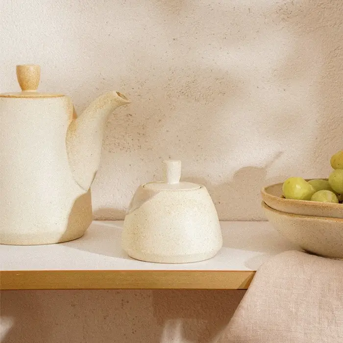 Сахарница SL Home &laquo;Волны Сардинии&raquo;, 280 мл, 10.5&times;7 см, фарфор, бежевая