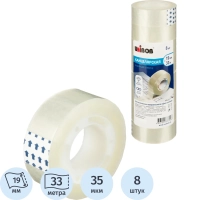 Клейкая лента канцелярская Unibob 19x33 (8шт/уп)