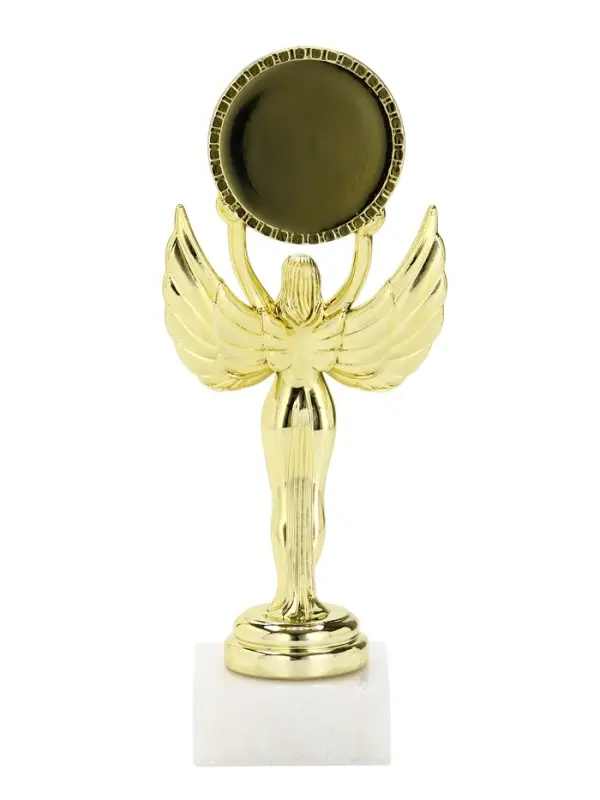 Наградная фигура Ника с вкладышем &laquo;Успешная, красивая, изумительная&raquo;, пластик, подставка камень, золото, 18 см