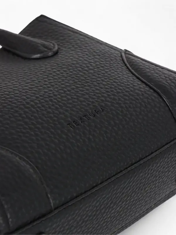 Сумка женская тоут TEXTURA на молнии, 25&times;7&times;21 см, однотонная, чёрная