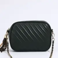 Сумка женская кросс-боди на молнии, 21&times;7&times;14 см, зелёный