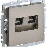 BRITE Розетка компьютерная двойная RJ45 кат.5E РК10-2-БрШ шампань