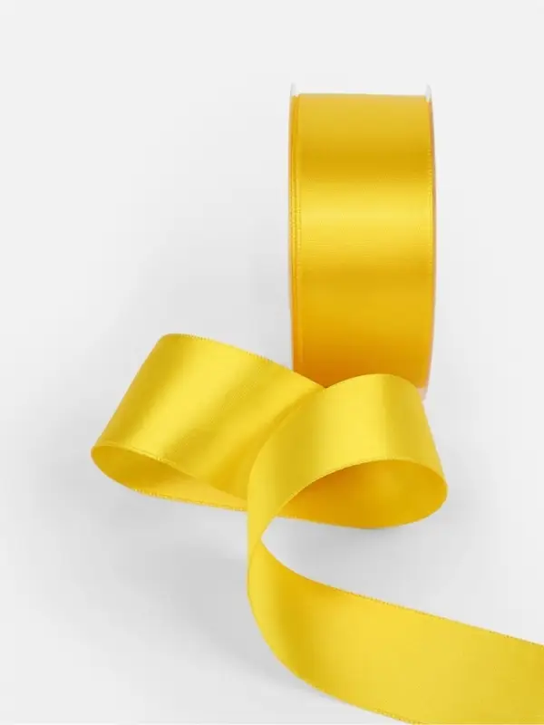 Лента атласная TEIRA, двухсторонняя, 38 мм, 25±1 м, жёлтая №0645 Лента атласная TEIRA, двухсторонняя, 38 мм, 25±1 м, жёлтая №0645