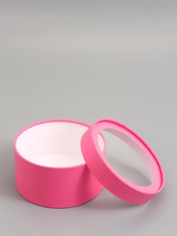 Подарочная коробка, сливовая, завальцованная с окном, 18 х 10 см