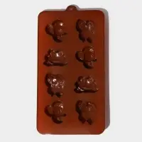 Форма для шоколада Доляна &laquo;Насекомые&raquo;, силикон, 22&times;11.5&times;2 см, 8 ячеек, коричневая