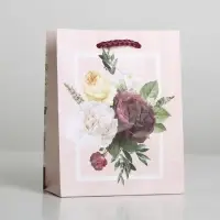 Пакет подарочный ламинированный, упаковка, Love, S 12&times;15&times;5.5 см