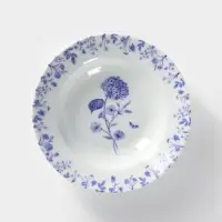 Тарелка глубокая Добрушский завод &laquo;Беатриче&raquo;, 250 мл, d=20 см, фарфор, белая, рисунок МИКС