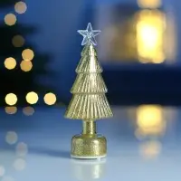 Светодиодная фигура &laquo;Ёлочка золотистая&raquo;, 1 LED, 15&times;6 см, от батареек AG13&times;3, свечение тёплое белое