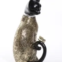 Фигурка полистоун &laquo;Чёрная кошечка с бабочкой&raquo;, 13.5&times;11.5&times;24 см