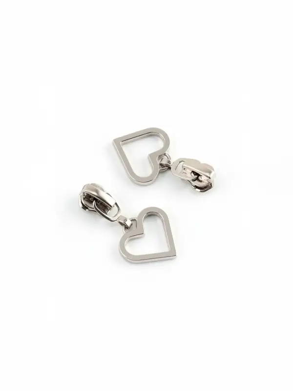 Бегунок для металлической молнии, №3, &laquo;Сердце&raquo;, 10 шт., цвет никель