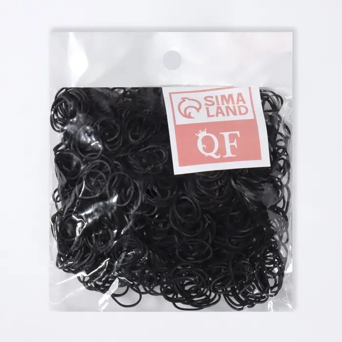 Силиконовые резинки для волос, набор - 800 (&plusmn; 50) шт., d=1.5 см, 50 г, чёрная
