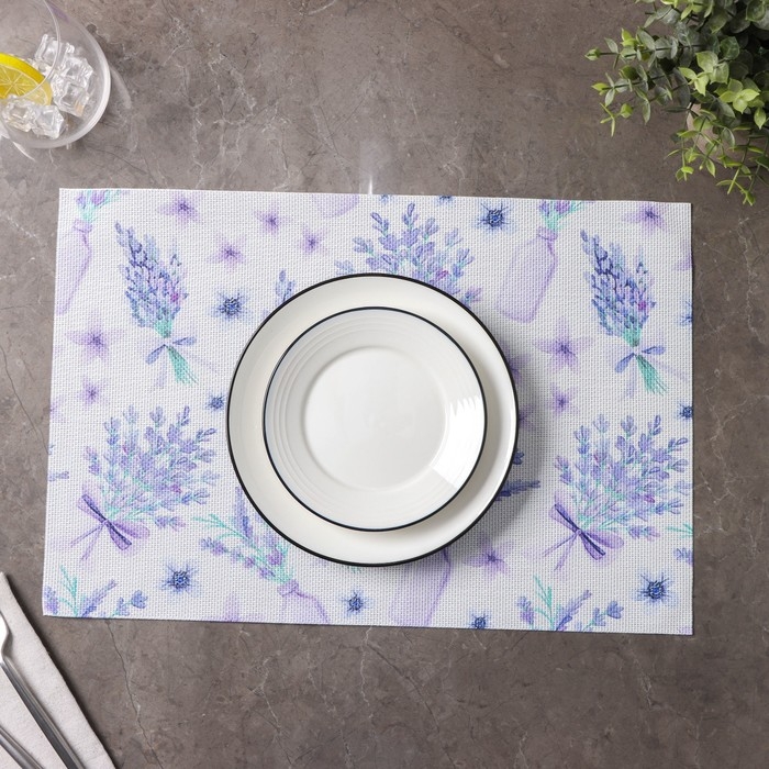 Салфетки сервировочные на стол Доляна «Спокойствие», 4 шт, 45×30 см, цвет фиолетовый