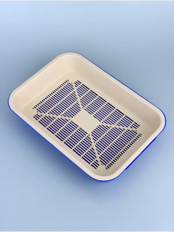 Туалет средний с сеткой 36&times;26&times;6.5 см, тёмно-синий/бежевый