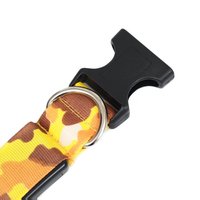 Ошейник с подсветкой Милитари 3 режима свечения размер XL, ОШ 60-70 х 2,5 см жёлтый Ошейник с подсветкой Милитари 3 режима свечения размер XL, ОШ 60-70 х 2,5 см жёлтый