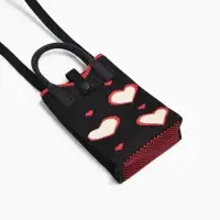 Сумка подр Сердца, 12*4*17, отд на кнопке, дл ремень, черный Сумка подр Сердца, 12*4*17, отд на кнопке, дл ремень, черный