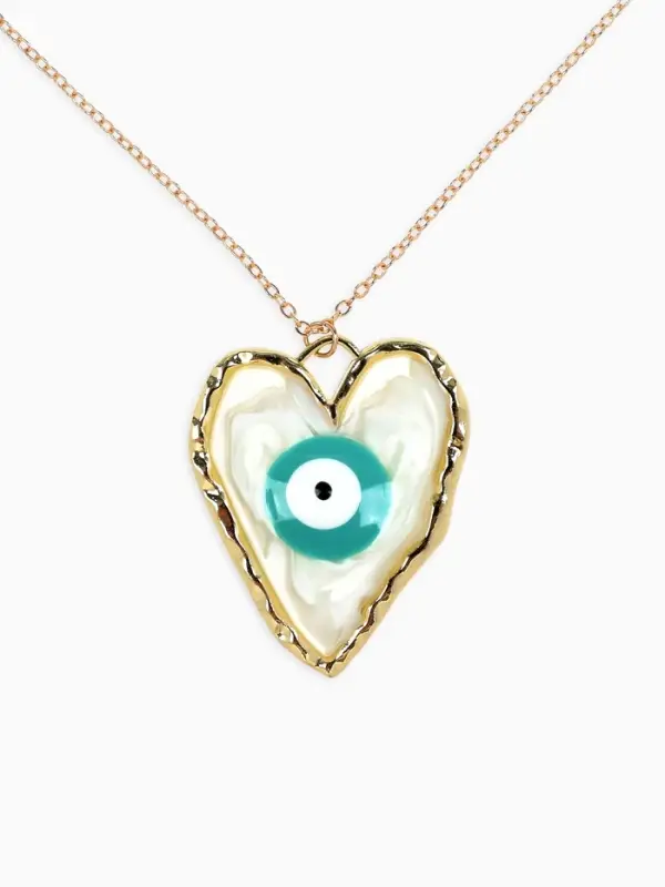 Кулон на цепочке &laquo;Прелесть&raquo;, сердце, оберег, голубой в золоте, 40 см