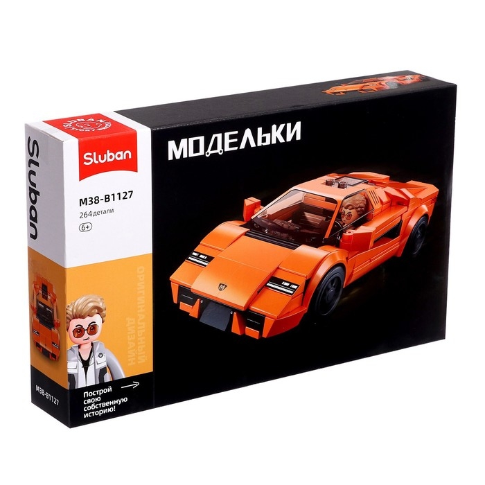 Конструктор гоночная машина Sluban Модельки, 264 детали, 6+ Конструктор гоночная машина Sluban Модельки, 264 детали, 6+