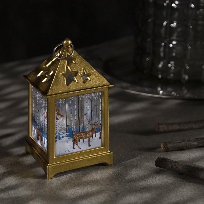 Светодиодная фигура «Фонарь с оленем» 6 × 13 × 6 см, пластик, батарейки AG13х3 (в комплекте), свечение тёплое белое Светодиодная фигура «Фонарь с оленем» 6 × 13 × 6 см, пластик, батарейки AG13х3 (в комплекте), свечение тёплое белое