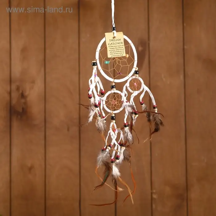 Ловец снов Ловец снов "Пять колец" белый 14х0,5х40 см