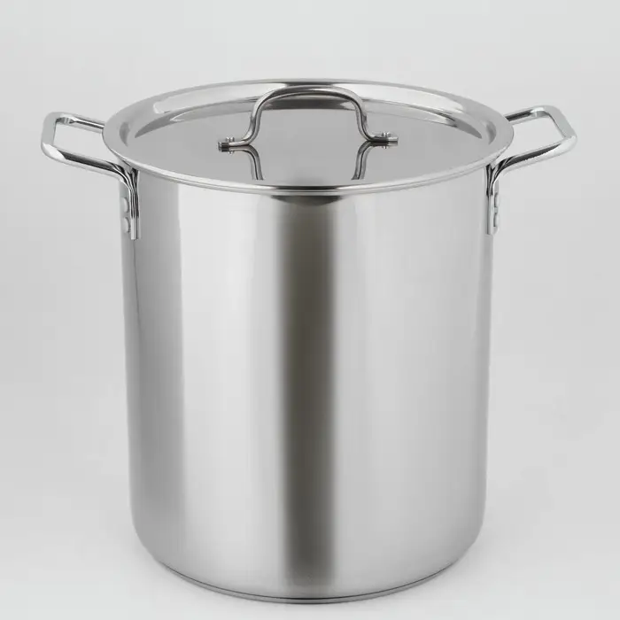 Кастрюля Катунь &laquo;Общепит&raquo;, 20 л, d=30 см, h=33 см, с крышкой, капсульное дно, индукция, нержавеющая сталь, хромированная