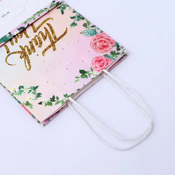 Пакет крафт с тиснением, белый Пакет крафт с тиснением, белый "Thank you" 15 х 8 х 21 см